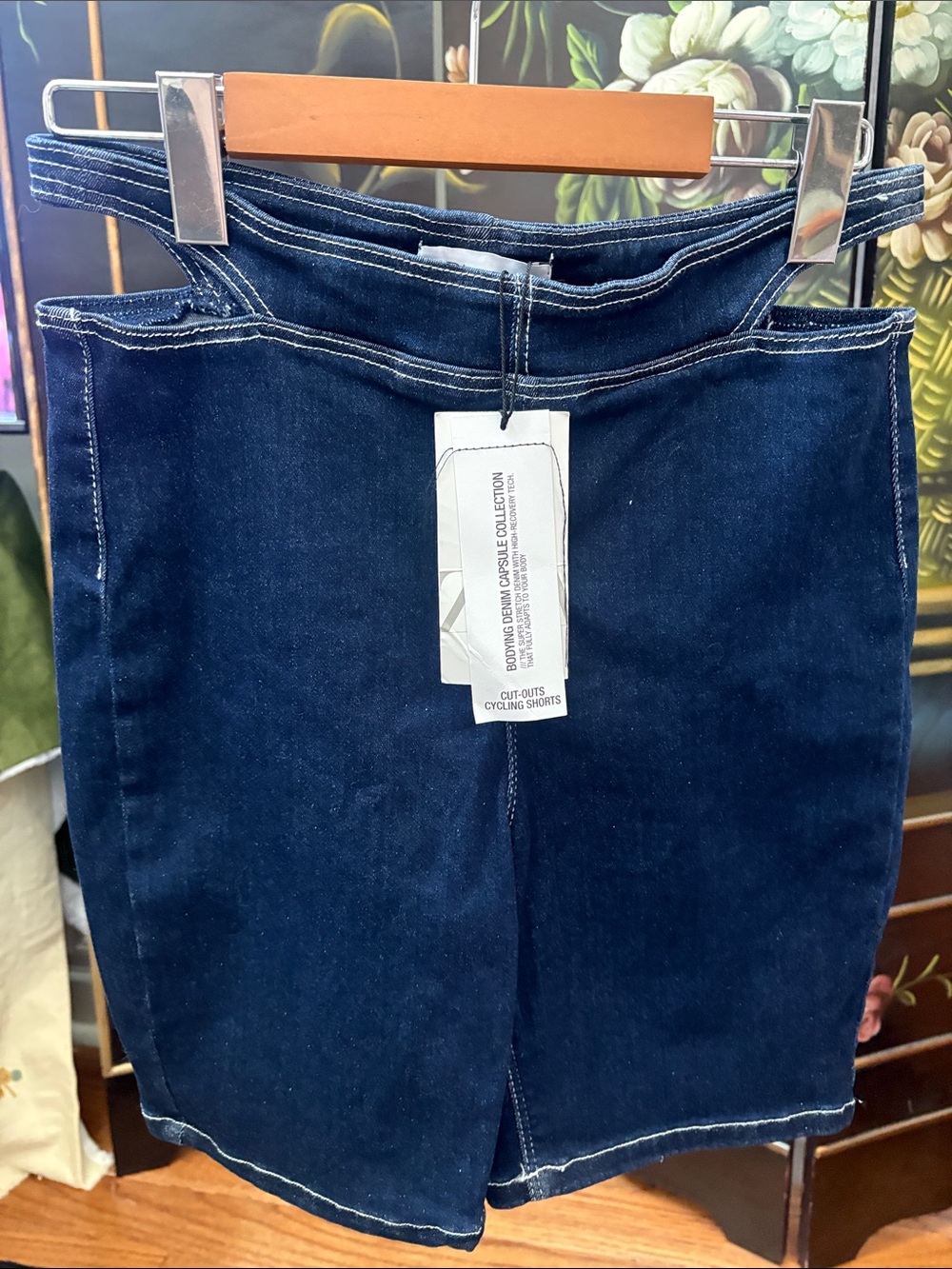Zara Dark Indigo Denim Cycling Shorts